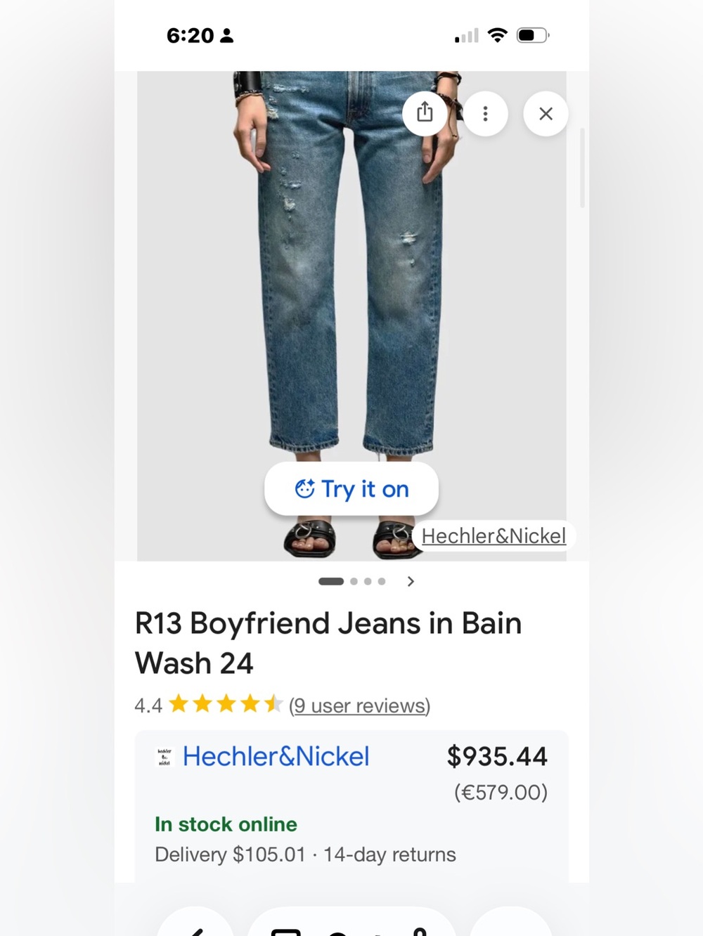 R13 Distressed Straight-Leg Jeans